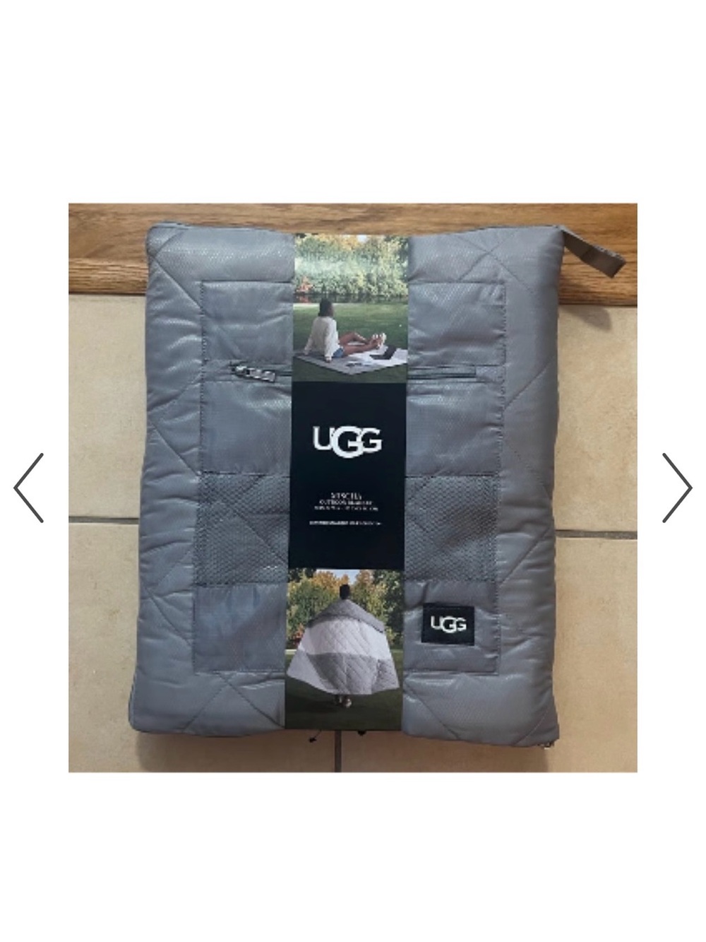 NWT UGG Mischa Outdoor Gray Throw Blanket